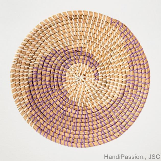 Patterned Seagrass Woven Basket Wall Decor