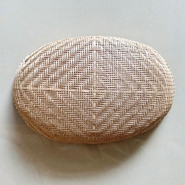 Oval Bamboo Woven Colander Bowl Kitchen