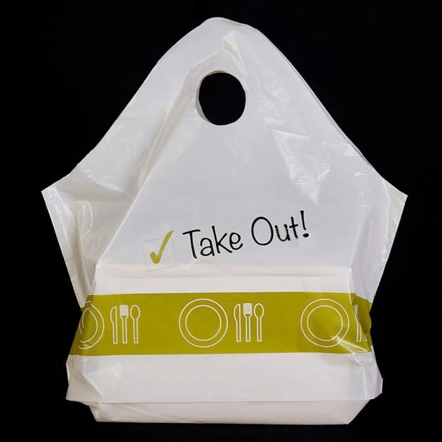 Carry Out Wave Top Plastic Shopping