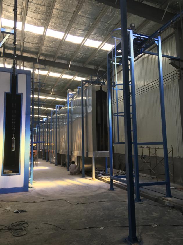 automatic powder coating production line with pretreatment system