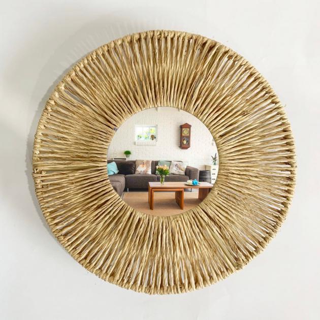 Round Jute Frame Mirror Home Decor Wall Decor Made in Vietnam HP - WD020