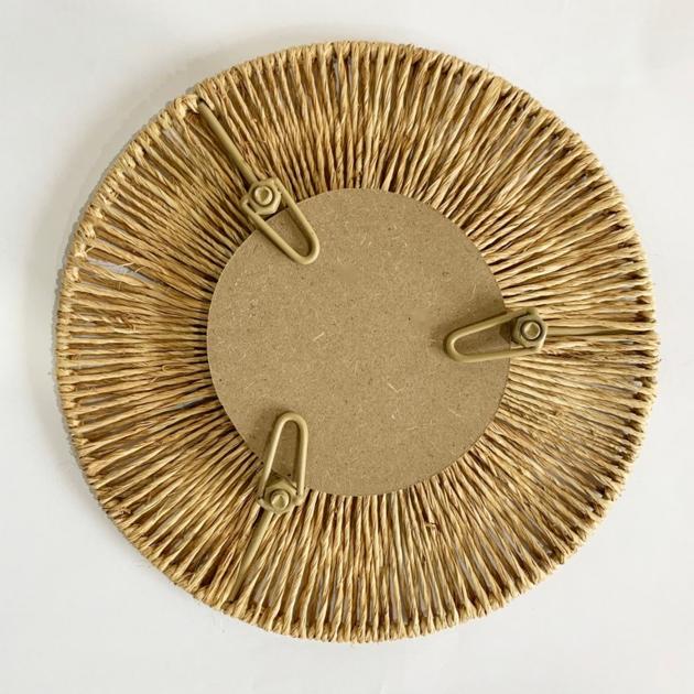 Round Jute Frame Mirror Home Decor