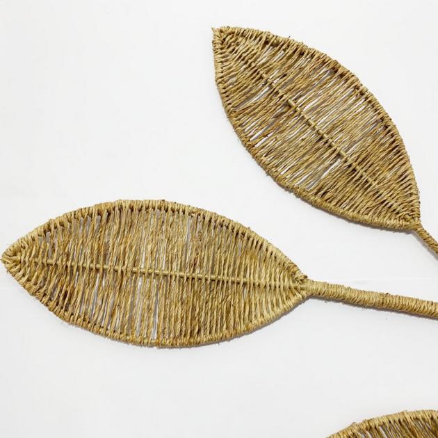 Jute Leaf Branch Wall Decor Wall