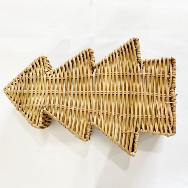 Wicker Buff Rattan Woven Storage Tray