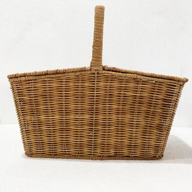 Wicker Buff Rattan Woven Picnic Basket