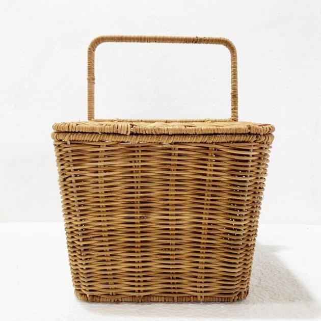 Wicker Buff Rattan Woven Picnic Basket