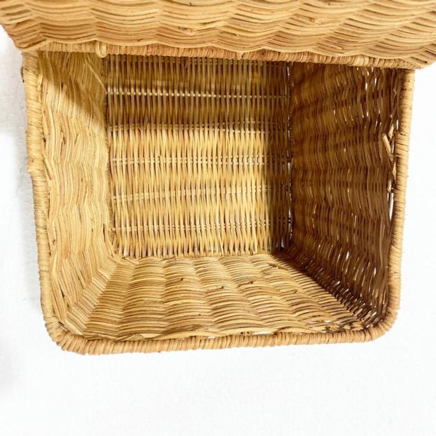 Wicker Buff Rattan Woven Picnic Basket