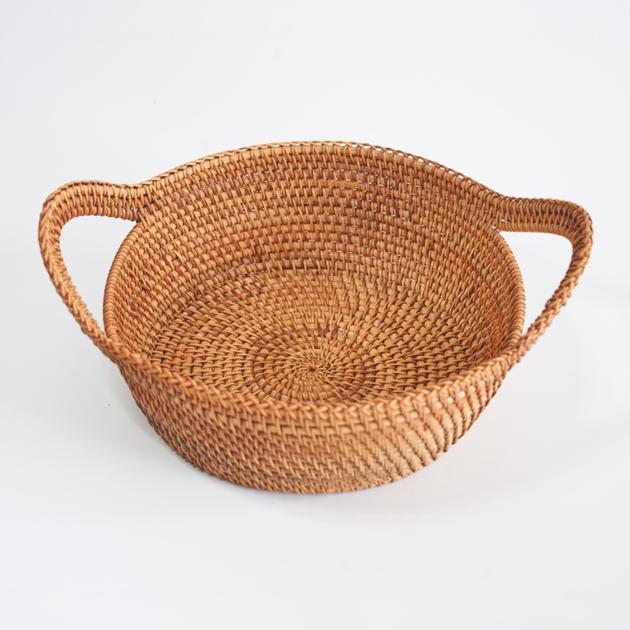 Round Rattan Fruit Woven Basket Made in Vietnam