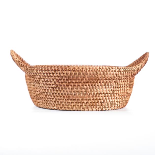 Round Rattan Fruit Woven Basket Made