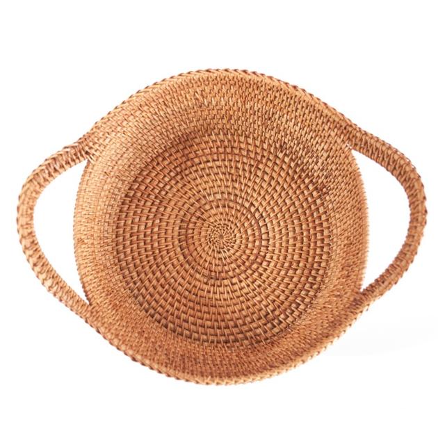 Round Rattan Fruit Woven Basket Made