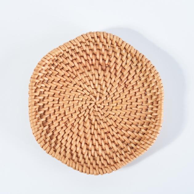 Round Rattan Woven Coaster Made In