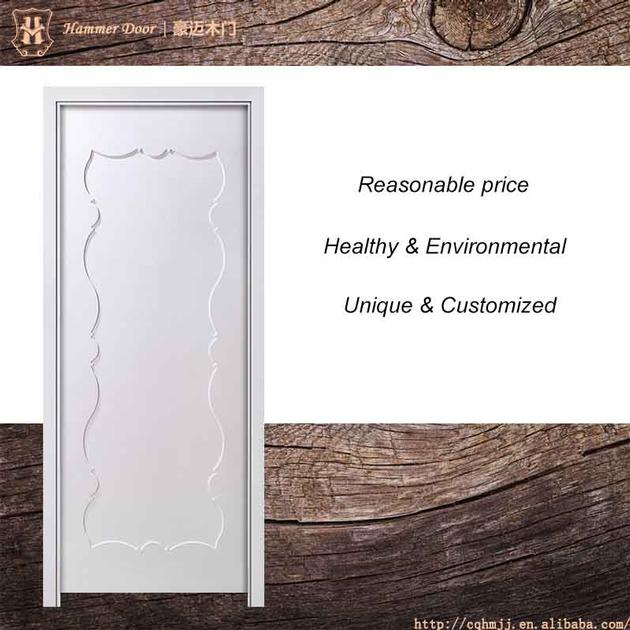 Pure White Pattern Wooden Door For