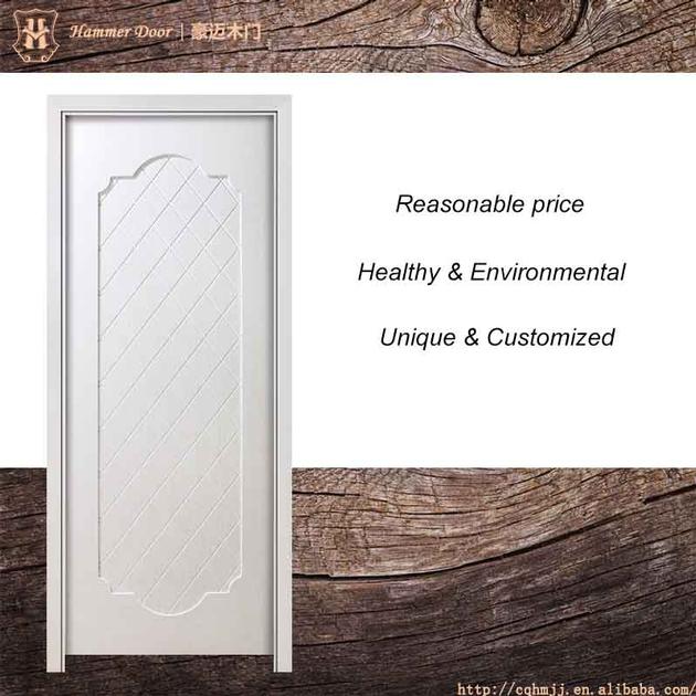 Pure White Pattern Wooden Door For