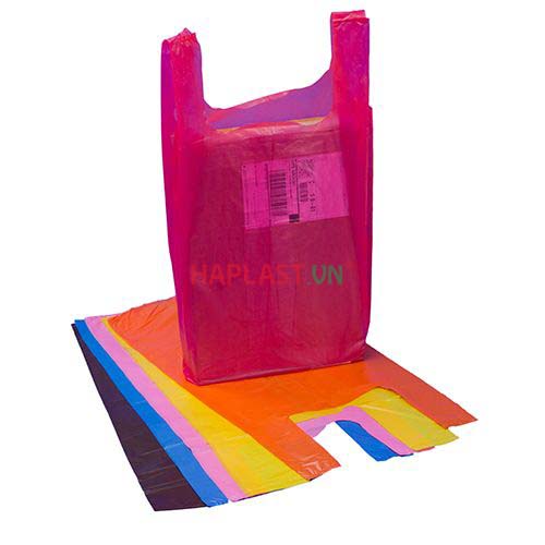 Cheap Carry-Out Plain Color Plastic T-Shirt Bag 