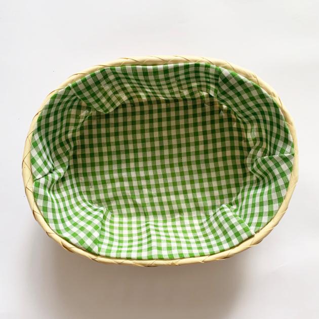 Wicker Palm Leaf Woven Basket Lined