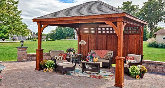 square wooden gazebo