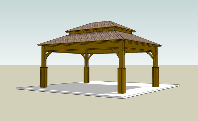 Square Wooden Gazebo