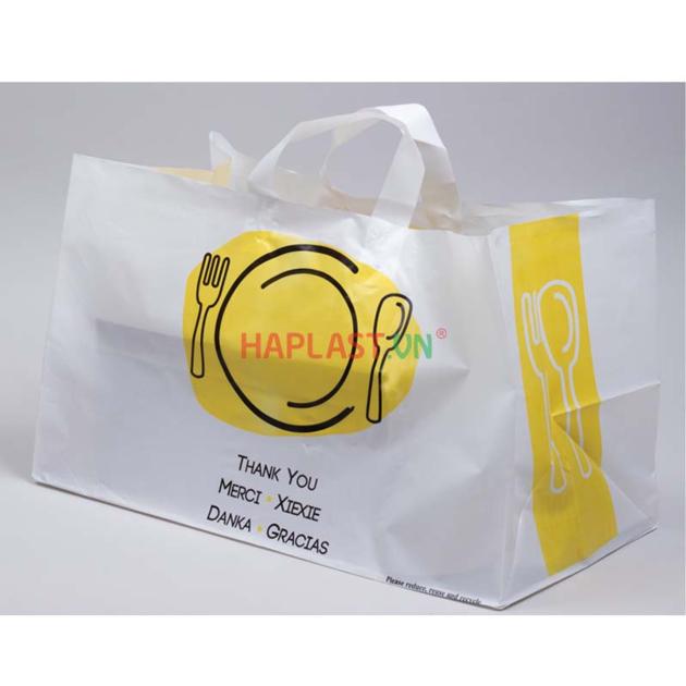 PLASTIC CATERING BAGS WITH SOFT LOOP