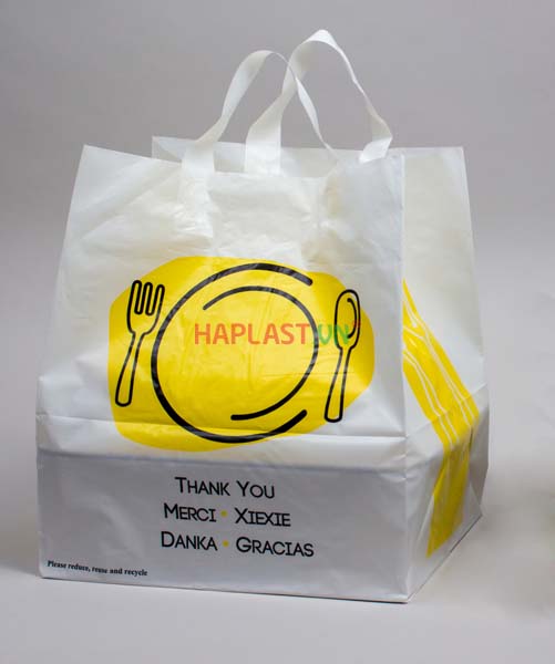 PLASTIC CATERING BAGS WITH SOFT LOOP HANDLES