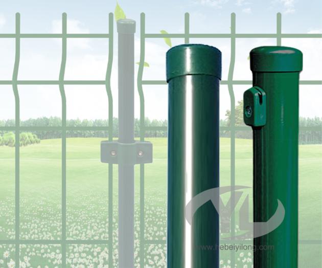 House Round Post Green Garden Fence with Gate