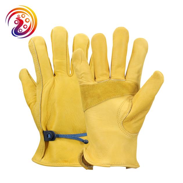 cowhide work gloves leather gardening/garden gloves 