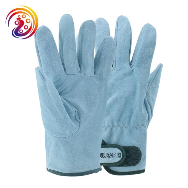 welding/welders gloves heat resistant cow split fireplace leather gloves