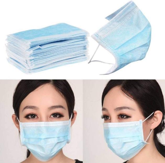 3 Ply Face Mask - Non-Woven Blue Polypropylene Face Mask