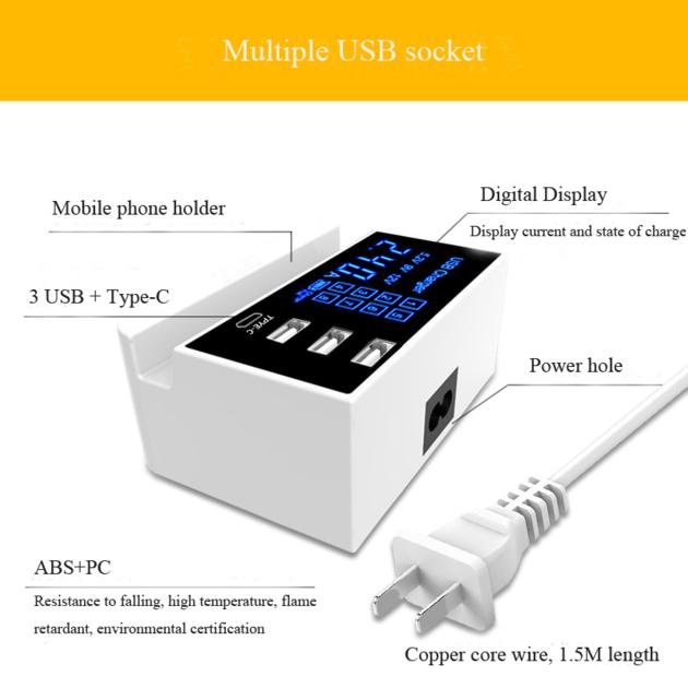 5V 4A 20W 3 USB 1