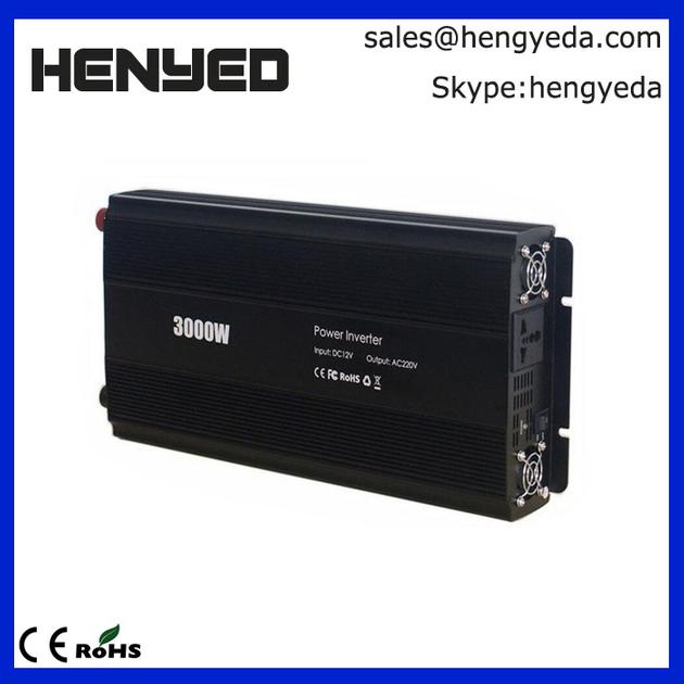  3000W Car Power Inverter 2 AC Outlets 12V DC to 110V AC with Battery Clip Cable