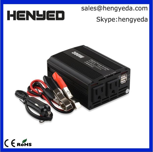 300W Outdoor Power Inverter Car Cigarette Lighter Socket DC 12V to 110V AC Car Inverter With 2 USB 