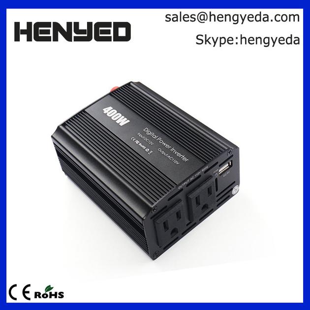 400W Car Power Inverter 2 AC Outlets 12V DC to 110V AC dual 2.1A USB Charging Ports