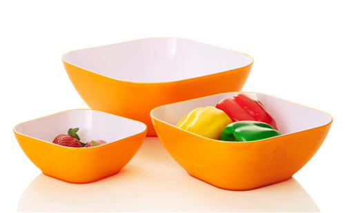 3 Piece Two-tone Salad Mixing Bowls Set
