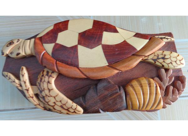 Wood Marquetry Puzzle Boxes