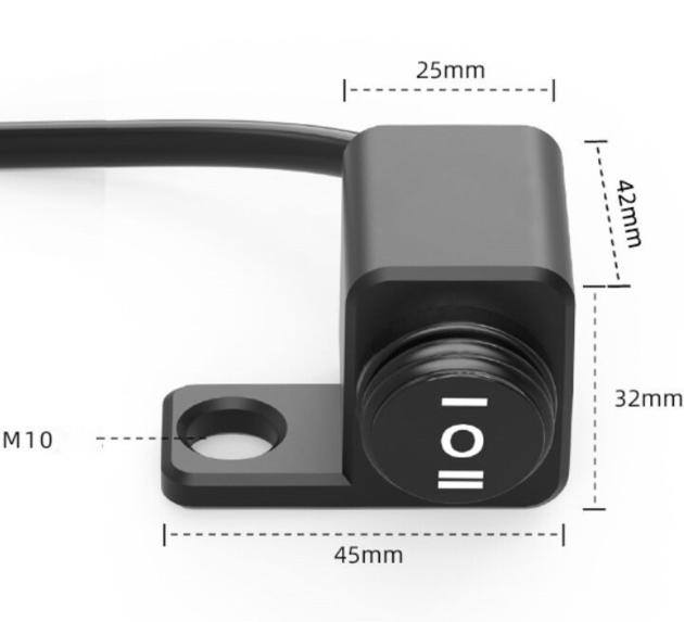 Motorcycle Rear View Mirror Waterproof Aluminium