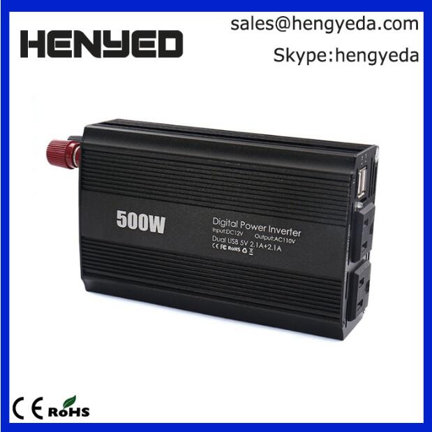 Car Power Inverter 500W DC 12V to AC 110V connect with Car Battery Charger