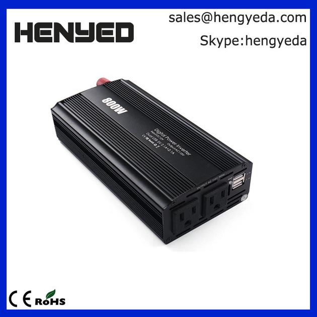 800W Car Power Inverter 2 AC Outlets 12V DC to 110V AC DUAL 2.1A USB Charging Ports