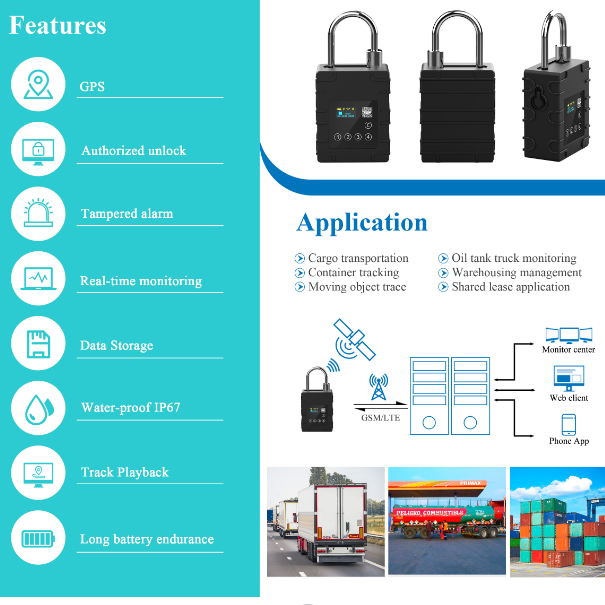 G300 Password GPS Padlock Smart E