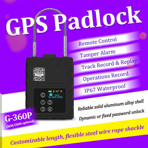 G360P Touch Keyboard Password Intelligent Logistics Steel Wire Rope GPS Tracker Electronic  Lock