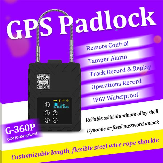 G360P Touch Keyboard Password Intelligent Logistics Steel Wire Rope GPS Tracker Electronic  Lock