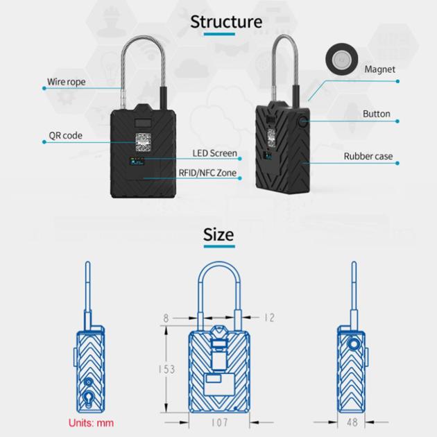 GPS Tracker Padlock Smart Electronic Lock