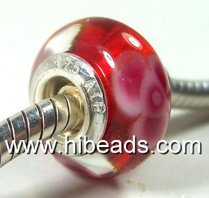 Murano Glass Pandora style Beads with single silver core