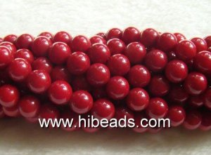 Round red 9mm loose coral strand high quality wholesale