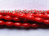 CRB0093 3*6mm natural red coral strand rice shape loose beads