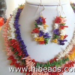 4 rows multicolor coral necklace 17