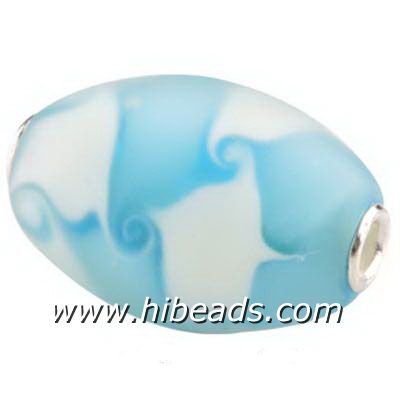 Sky blue drum shape pandora glass beads wholesale