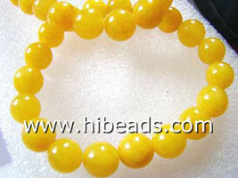 Natural yellow jade bracelet 8mm round gemstone