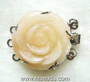 Yellow carved jade jewelry clasp matched necklace bracelets