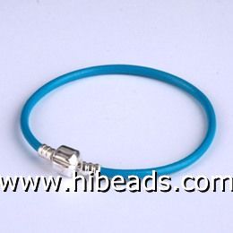 Nice blue Pandora style leather bracelets wholesale