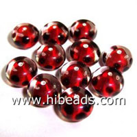 Bright red lampwork glass beads 1mm core wholesale