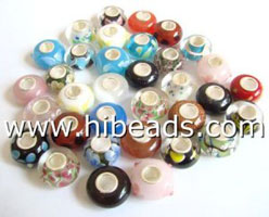 Mix color pandora style glass beads with single sterling core